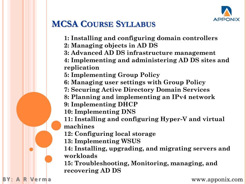 PPT MCSA Certification Training Course PowerPoint Presentation free