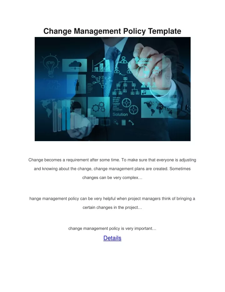 PPT Change Management Policy Template PowerPoint Presentation Free 