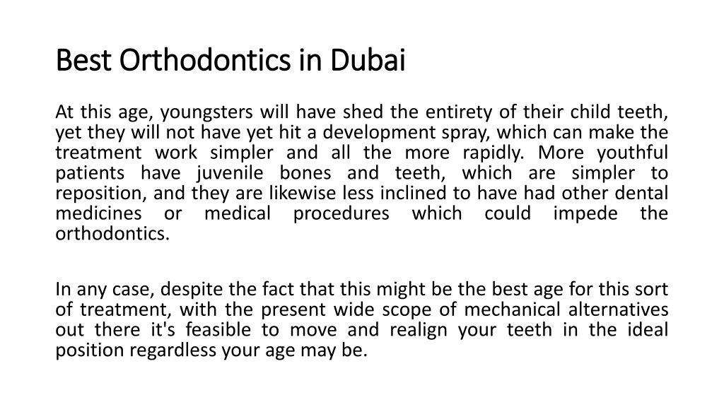 PPT Best Orthodontics in Dubai PowerPoint Presentation, free download