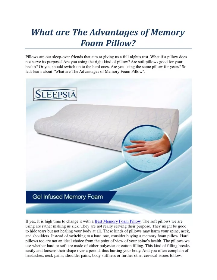 PPT - What are The Advantages of Memory Foam Pillow? PowerPoint ...