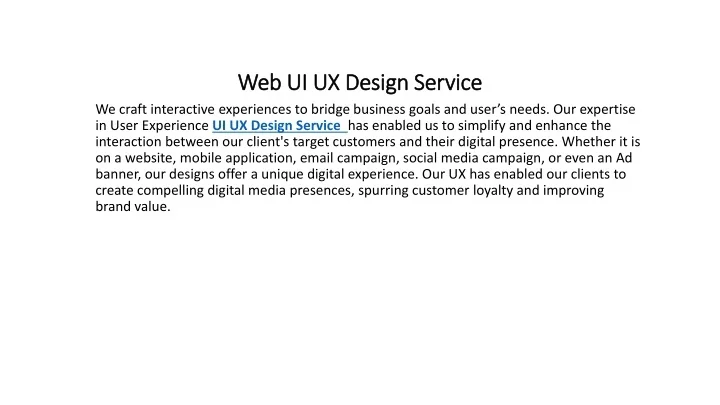 PPT - Web UI UX Design Service PowerPoint Presentation, free download ...