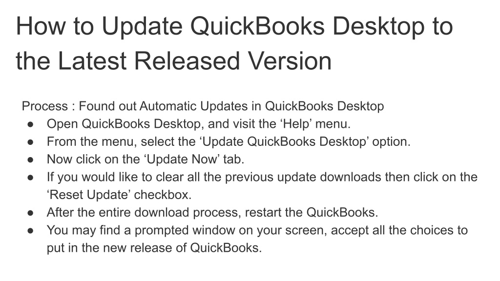 PPT How to update Quickbooks PowerPoint Presentation, free download