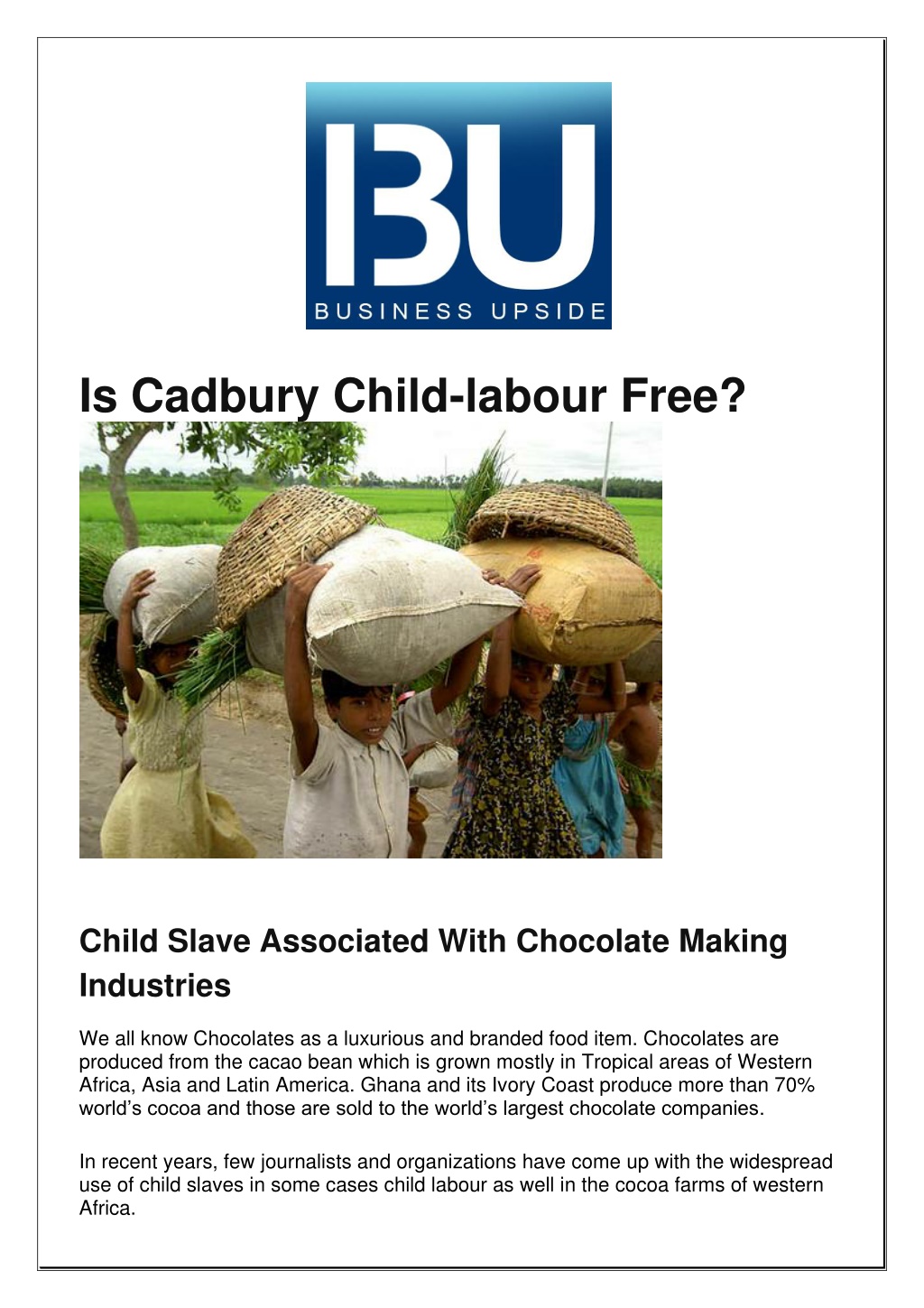 cadbury child labour case study solution