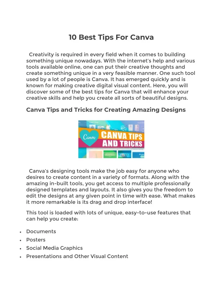 canva presentation tips and tricks