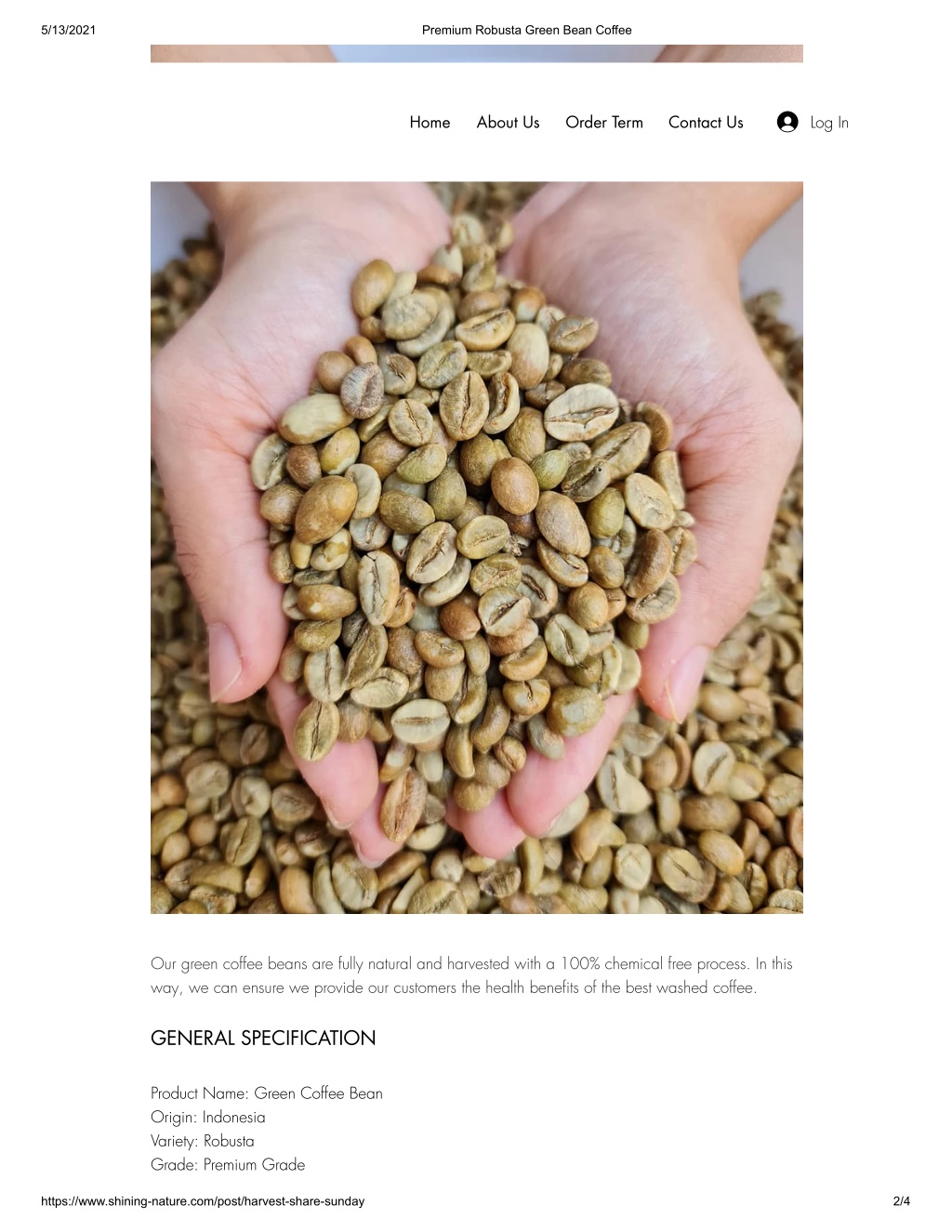 PPT Premium Robusta Green Bean Coffee PowerPoint