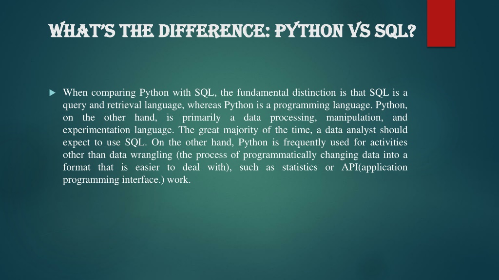 Learning Python And Sql At The Same Time