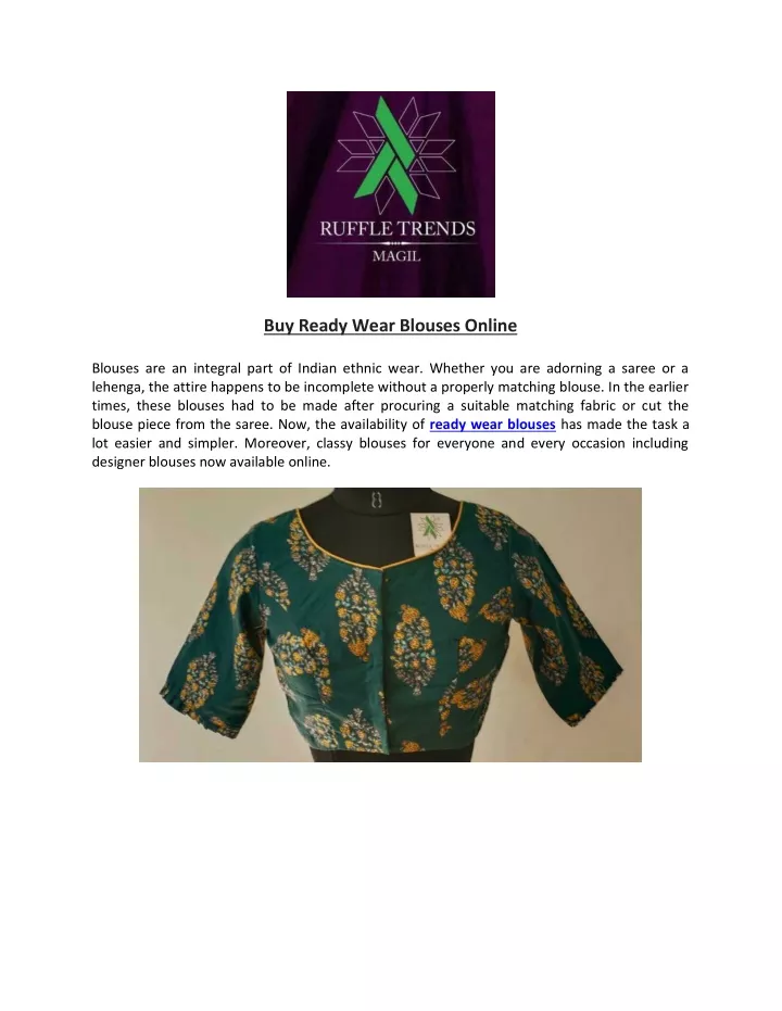 PPT  Buy Ready Wear Blouses Online PowerPoint Presentation, free