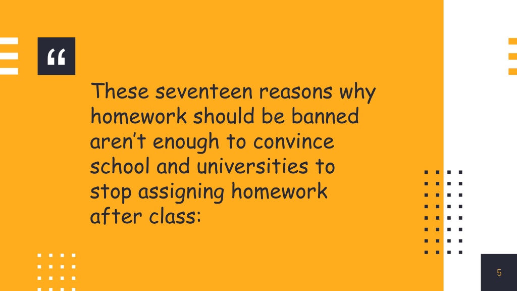 homework should be banned points