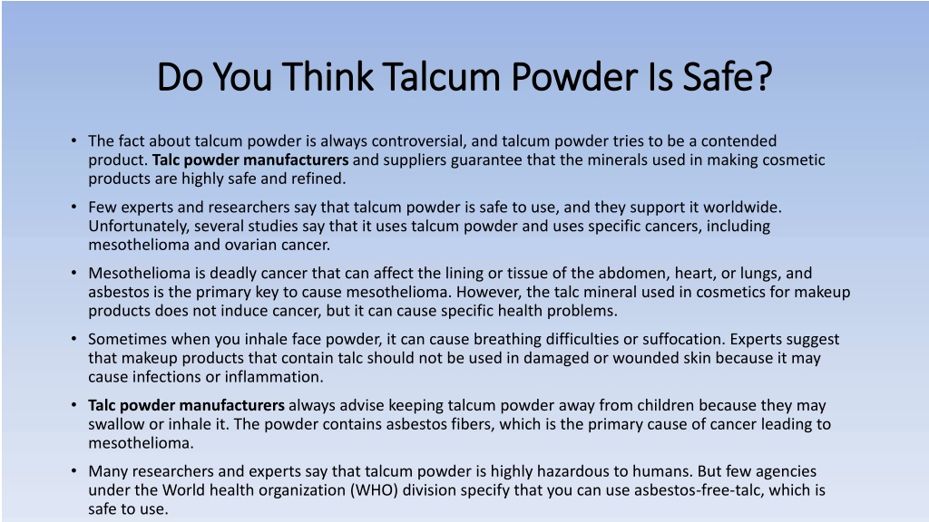 PPT Different use of talcum powder as a native product PowerPoint