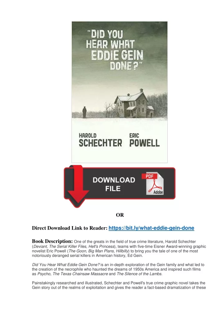 Did You Hear What Eddie Gein Done? by Harold Schechter Did You Hear What Eddie Gein Done? by Harold Schechter