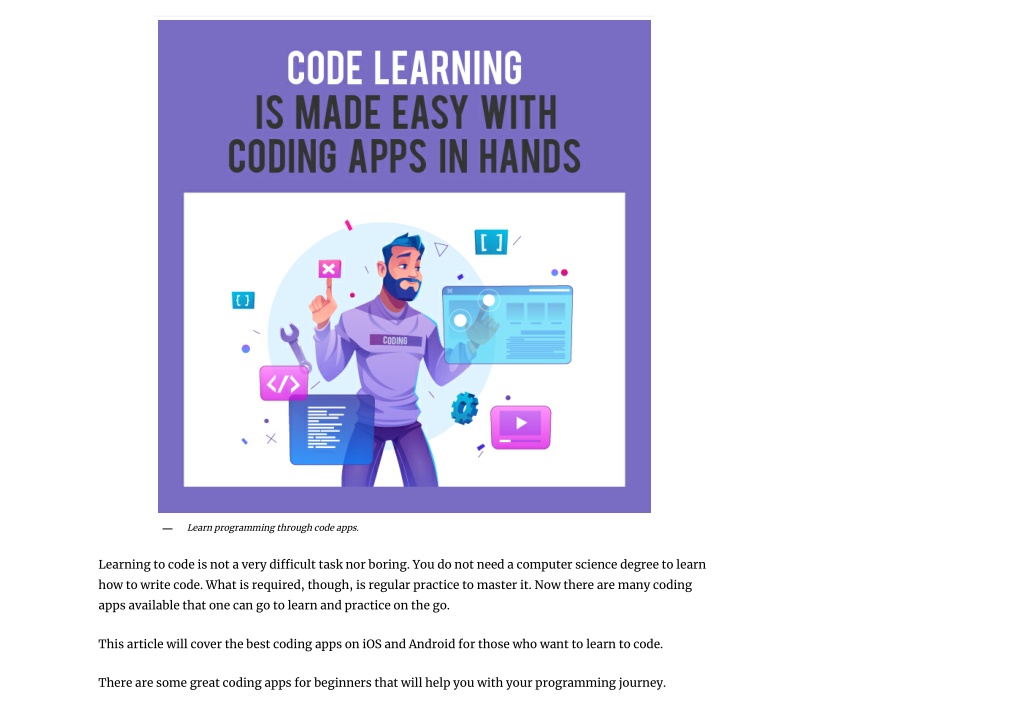 PPT - The 5 Best Coding & Programming Apps For Beginners PowerPoint ...