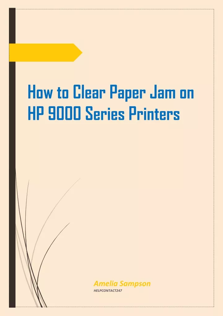 how to clear paper jam on hp 9000 series printers n.
