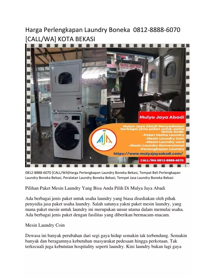PPT Harga Perlengkapan Laundry Boneka 0812 PowerPoint