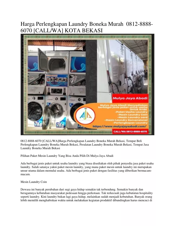 PPT Harga Perlengkapan Laundry Boneka Murah 0812