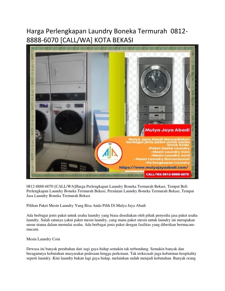 PPT Harga Perlengkapan Laundry Boneka Termurah 0812