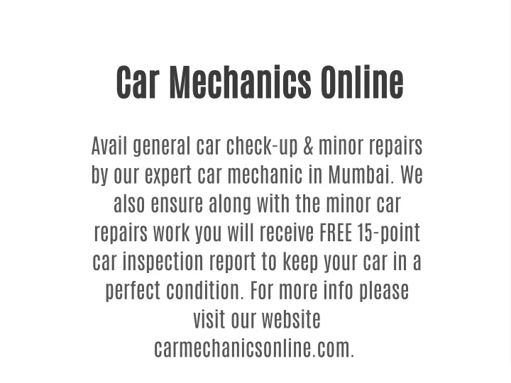 PPT - Car Mechanics Online PowerPoint Presentation, free download - ID ...