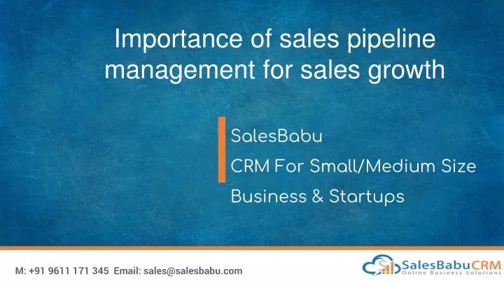 PPT - PPT - Importance of sales pipeline management for sales growth ...