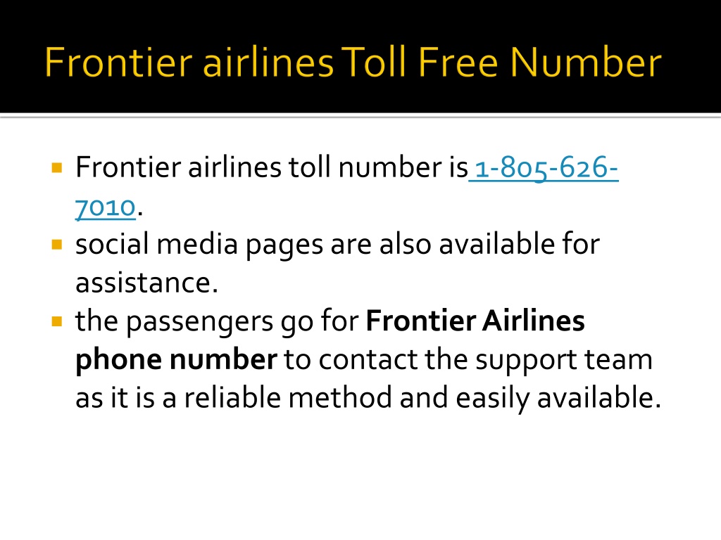 PPT how to talk to a live person in frontier airlines PowerPoint