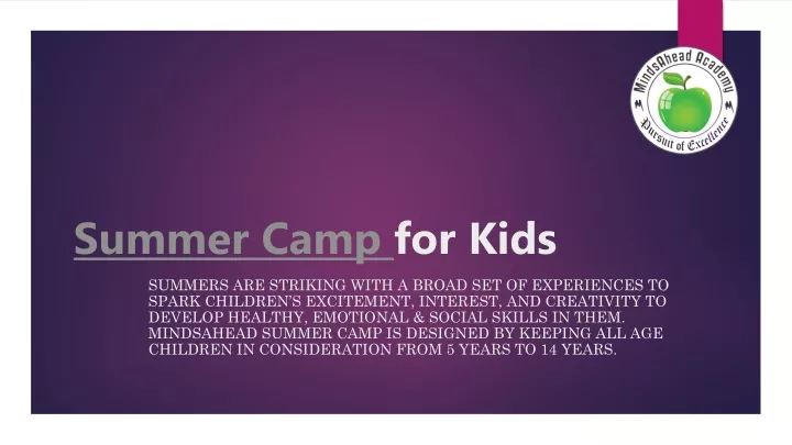 summer camp for kids n.