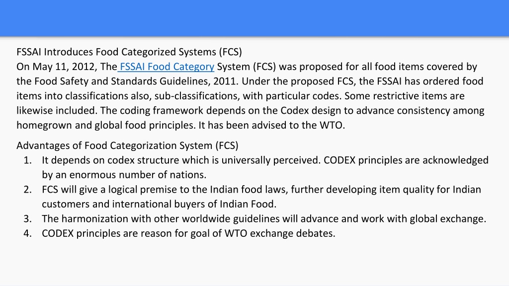 Ppt Fssai Food Category System Proposed And Classification Powerpoint Presentation Id10794223 9164