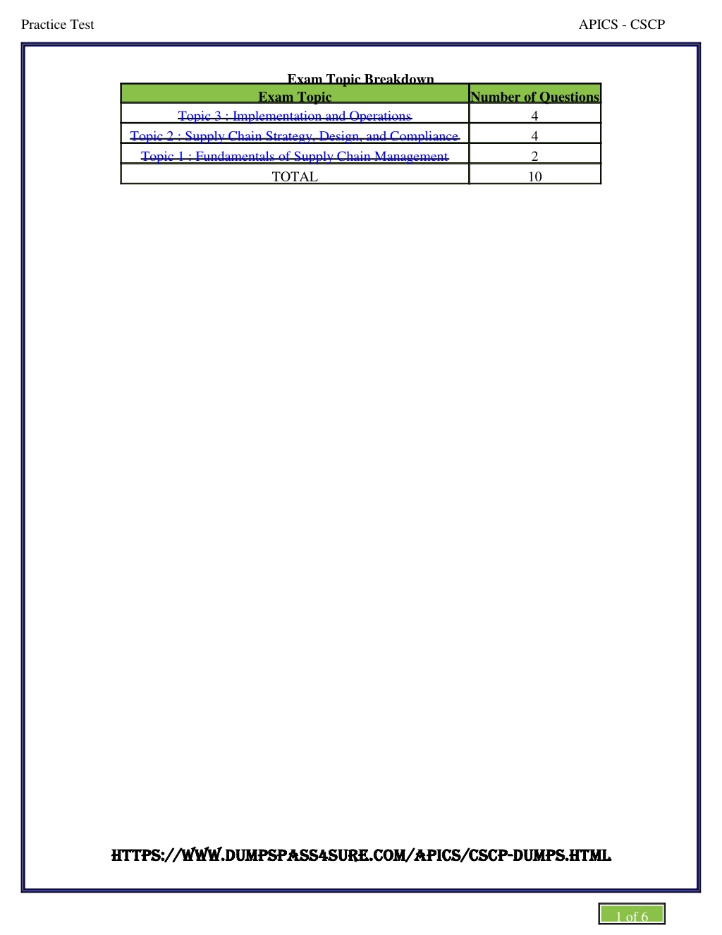 Latest CSCP Test Materials