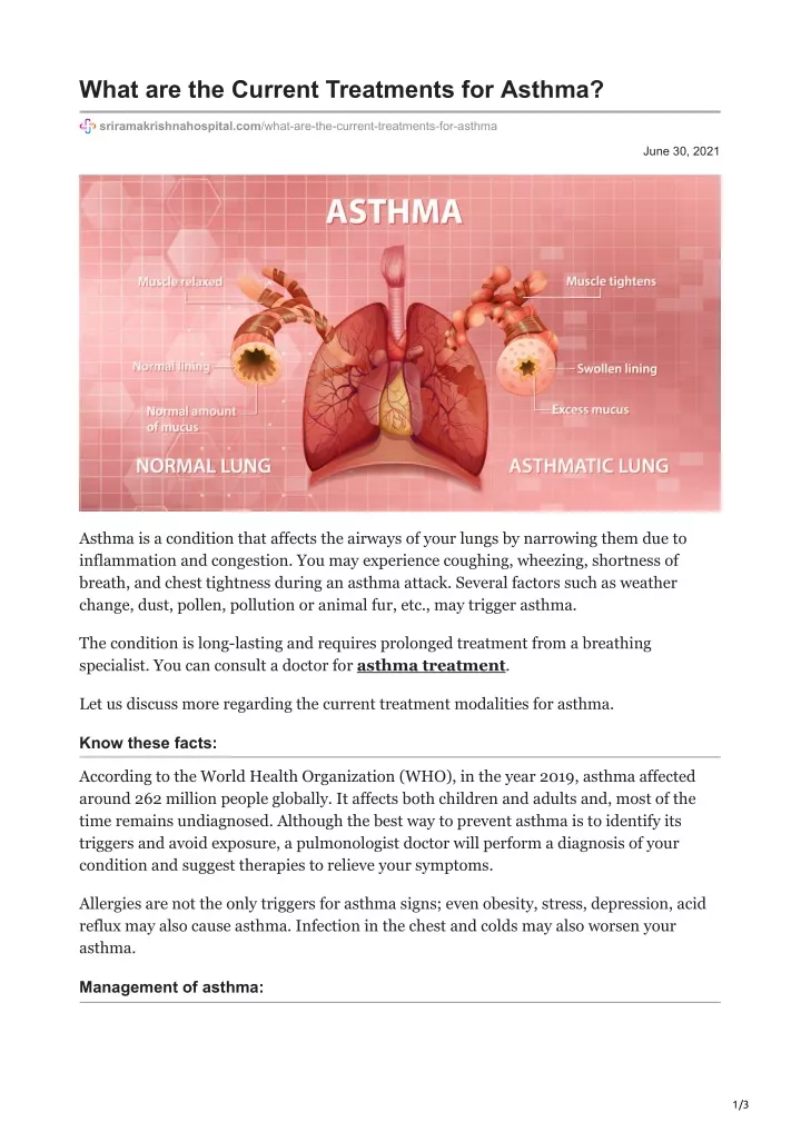 PPT - What are the Current Treatments for Asthma PowerPoint ...