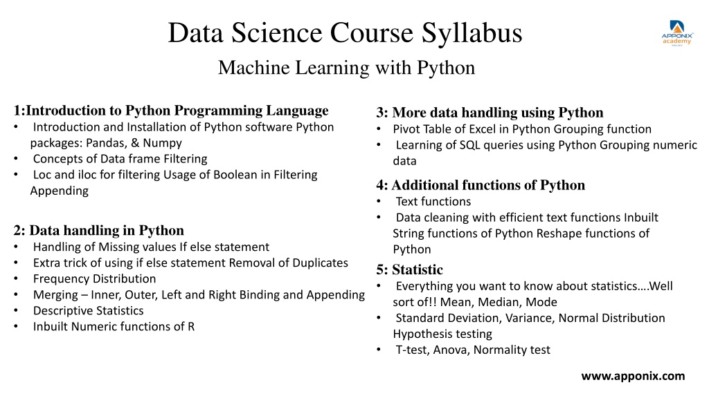 PPT - Data Science Course With Python Machine Learning PowerPoint ...