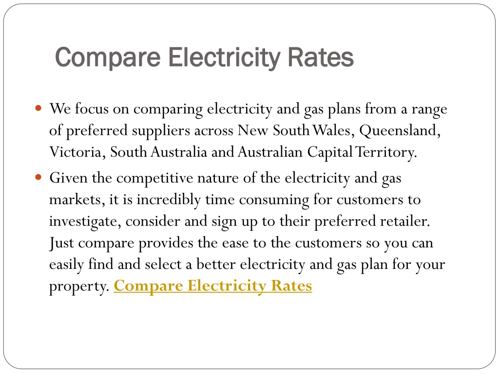 PPT - Compare Electricity Rates PowerPoint Presentation, Free Download ...