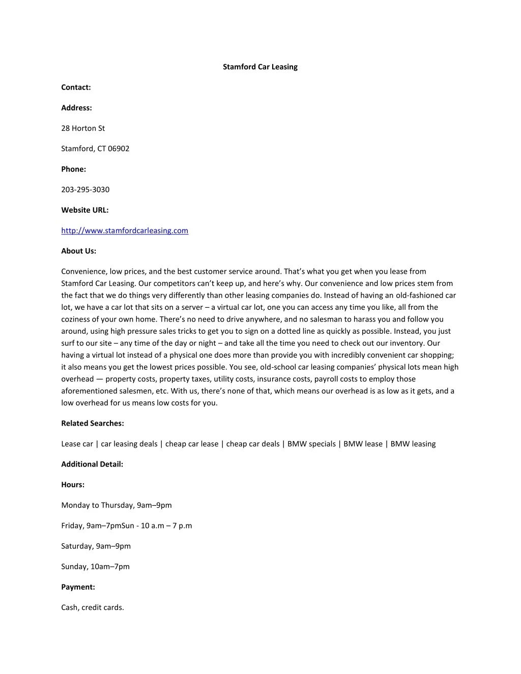 PPT StamfordCarLeasing PowerPoint Presentation, free download ID