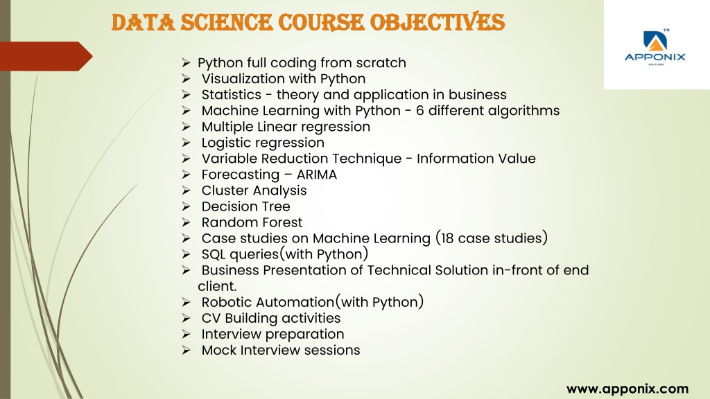 Objectives Of Data Science Course