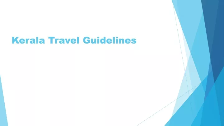 travel guidelines kerala