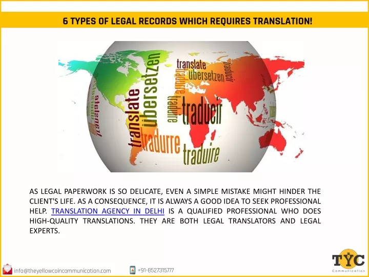 PPT 6 Types Of Legal Records Which Requires Translation PowerPoint 