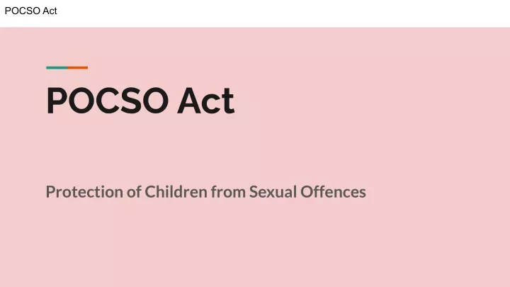 What Is Pocso Act