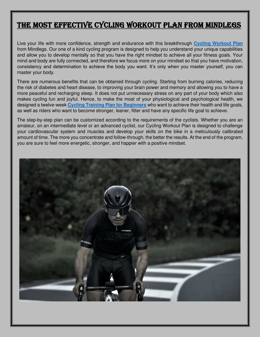 PPT The Most Effective Cycling Workout Plan from Mindlegs PowerPoint