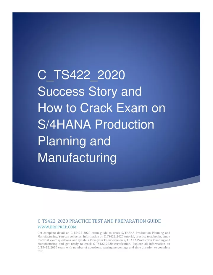 C-TS422-2021 Prüfungsunterlagen