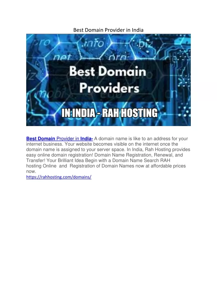 Domain Provider In India Domain Provider In India