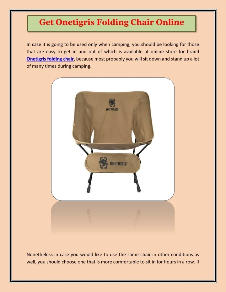 PPT - Get Onetigris Folding Chair Online PowerPoint Presentation, free