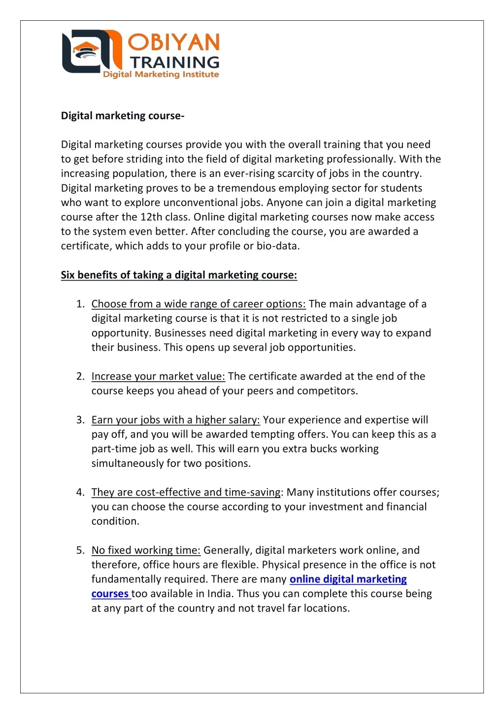 PPT - 6 Benefits of taking a Digital Marketing Course PowerPoint ...