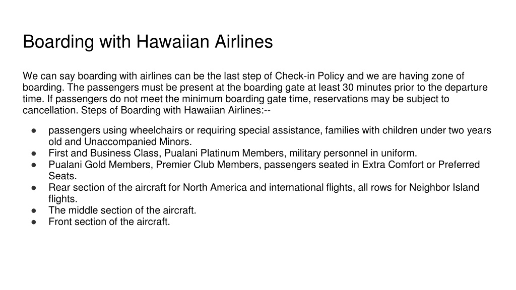 Ppt hawaiian airlines check in policy powerpoint presentation free