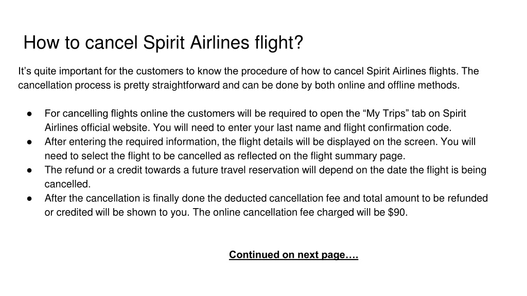 PPT Spirit airlines cancellation policy PowerPoint Presentation, free