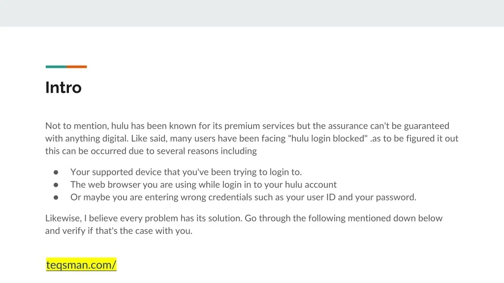 PPT - Why does Hulu say my login is blocked_ PowerPoint Presentation