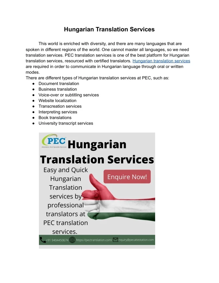 PPT Hungarian Translation Services PowerPoint Presentation, free