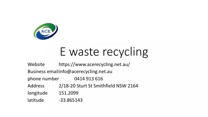 PPT - e waste recycling PowerPoint Presentation, free download - ID ...