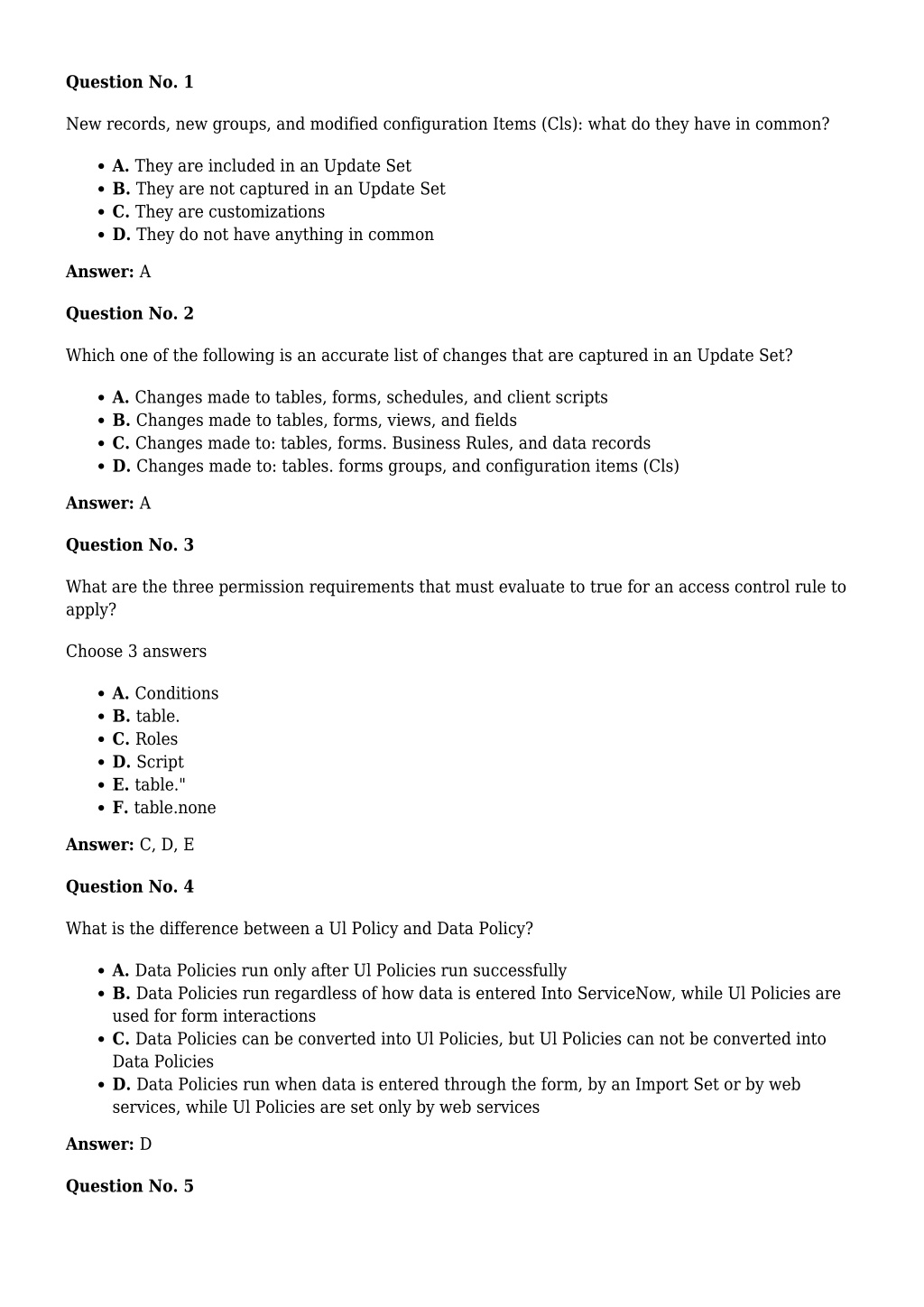 CSA Valid Test Materials