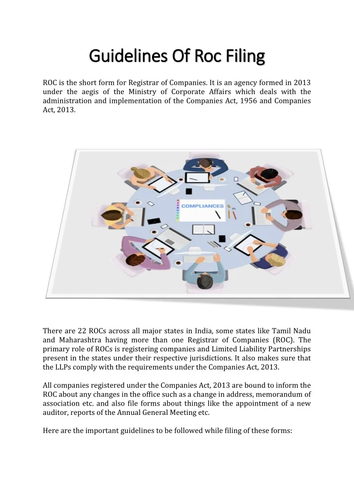 PPT Guidelines Of Roc Filing PowerPoint Presentation, free download