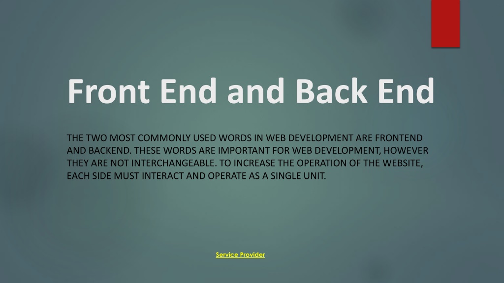 Front-end and back-end. Interaction in plain words