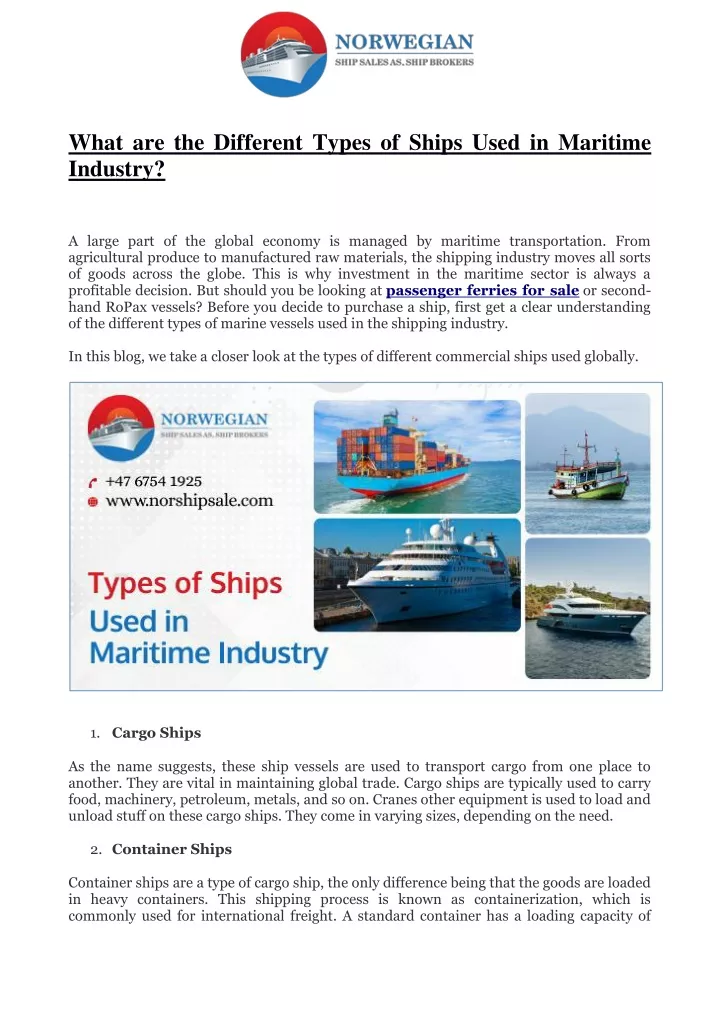 PPT - What are the Different Types of Ships Used in Maritime Industry ...