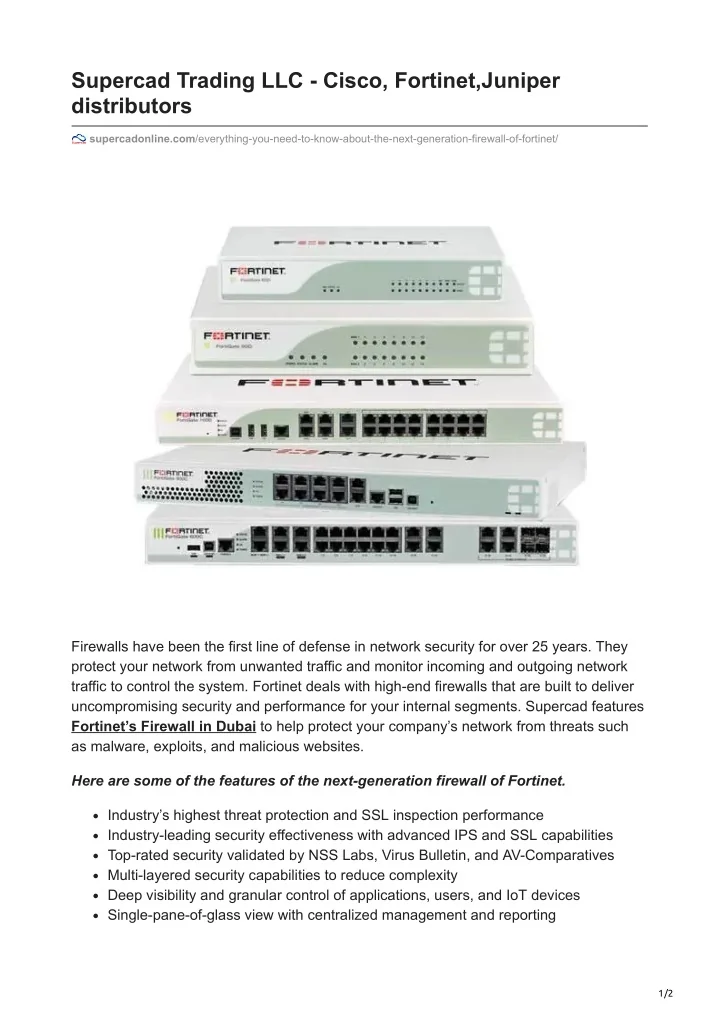 PPT Supercad Trading LLC Cisco Juniper distributors