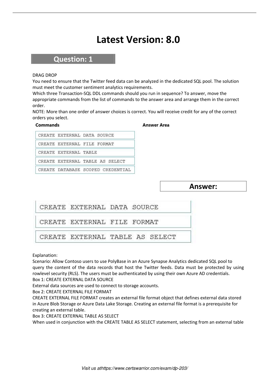 DP-203 Latest Exam Vce