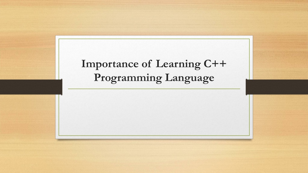 PPT - Importance of Learning C Programming Language PowerPoint ...